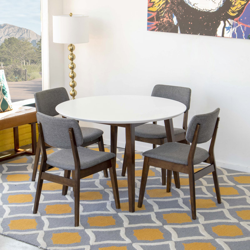 Titsworth 4 - Person Solid Wood Solid Wood Top Four Leg Dining Set, White