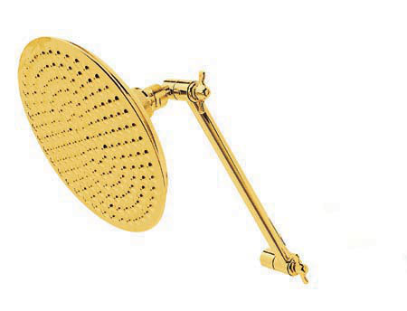 Pomme de douche réglable à volume réglable, Laiton poli