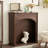Nut-Brown Solid Wood Freestanding Fireplace-1013156568