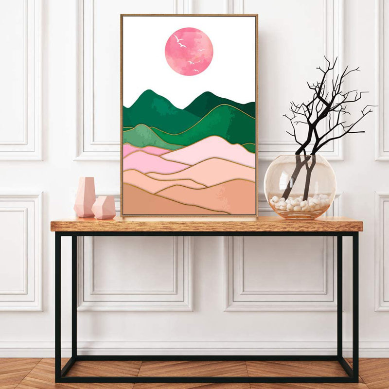 Sun Mountain Range " Abract, Sun, Mountain ", 16" H x 24" W x 2" D