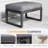 Set Of 2 26" All-Weather Aluminum Patio Ottomans Footrests With Thick Gray Cushions-880544161