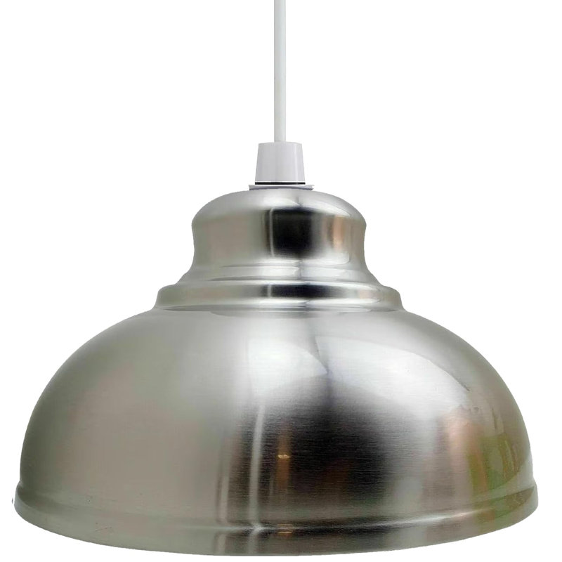 17cm H Metal Dome Lamp Shade, Satin Nickel