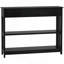 Console de couloir avec tiroir extra large, 2 tablettes ouvertes et structure en lattes de bois