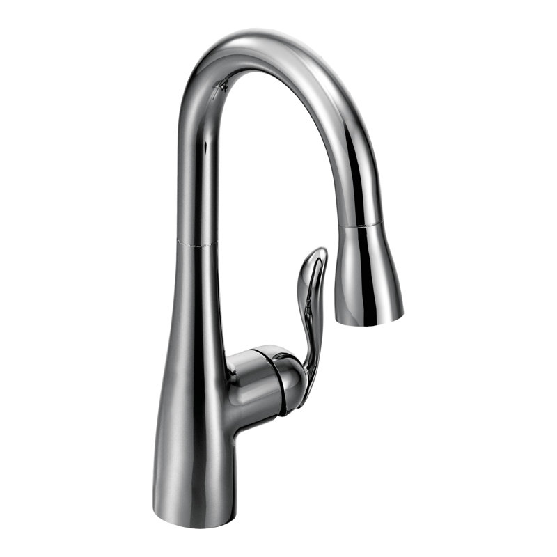Moen Arbor One Handle High Arc Pulldown Bar Faucet with Reflex Technology, Chrome