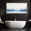 «Minimal Landscape Tranquil Hues Soft Blue Mountain Range», reproduction sur toile encadrée-111665259-98042532