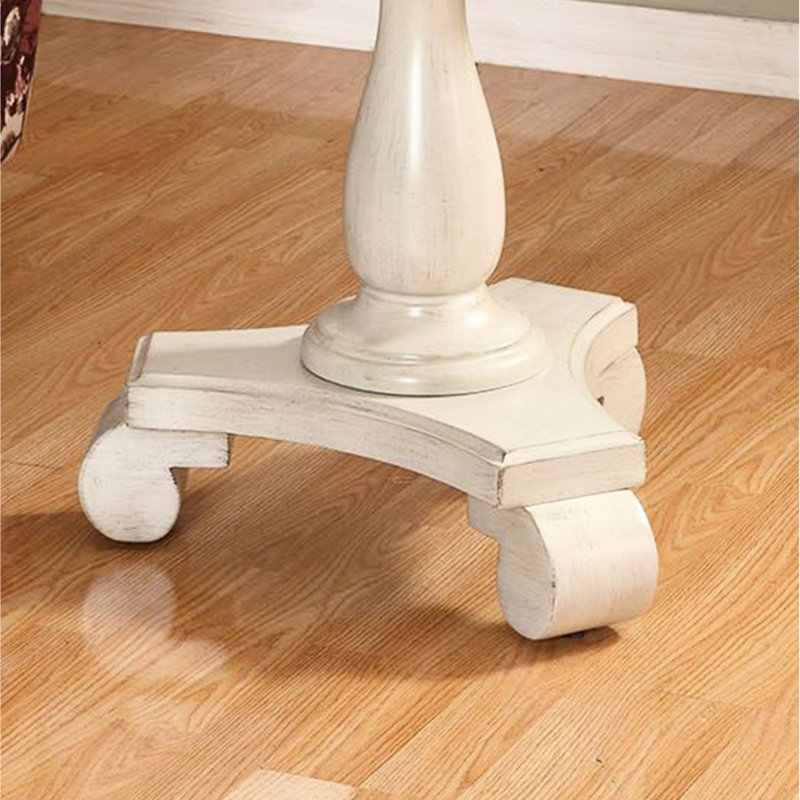 Table de bout ronde blanche en bois de 26 po de diamètre, White