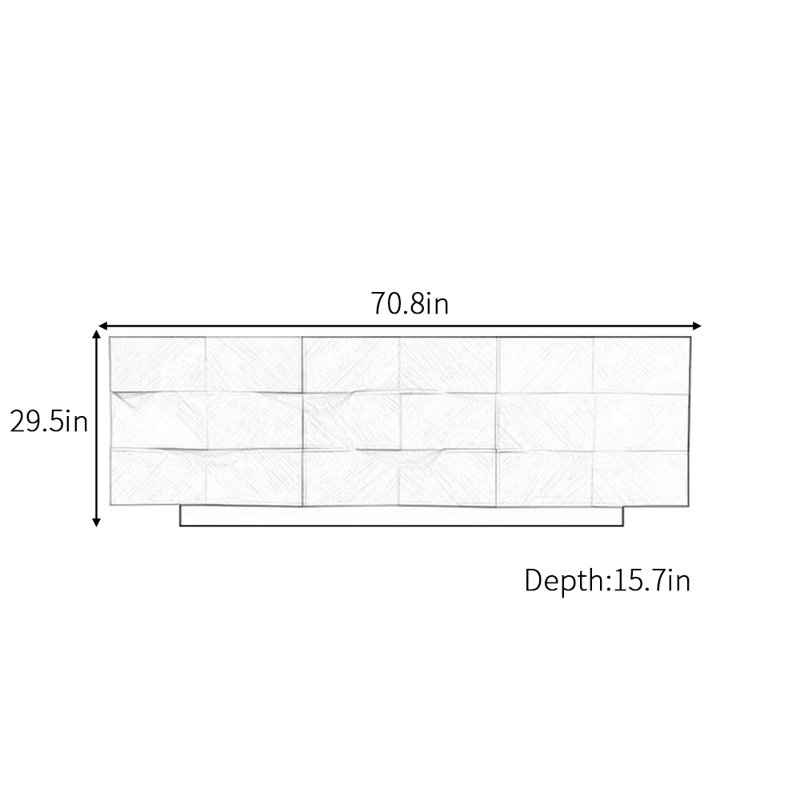 Branham, 29.5" H x 70.8" W x 15.7" D