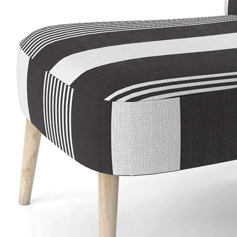 Black And White Striped Pattern - Upholstered Patterned Accent Side Chair