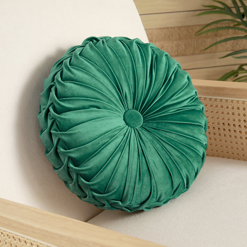 Benancio Circular Cushion Pad, 5cm H x 45cm W, Green