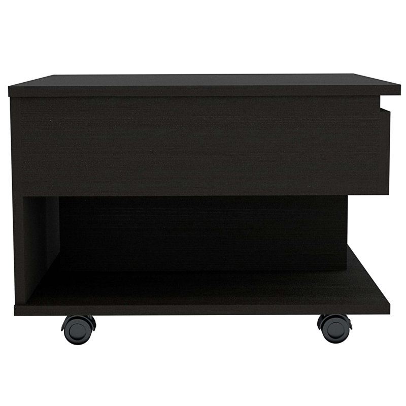 Imamuddin Lift Top Coffee Table, Casters, One Shelf, Espresso, 21.4" H x 21.4" L x 31.4" W