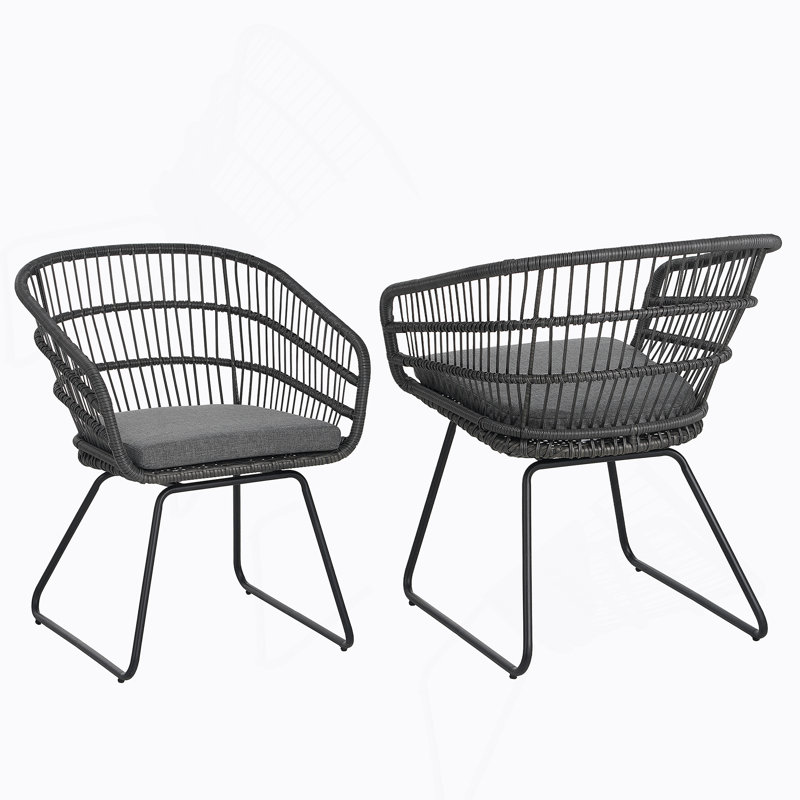 CHAISE, 2PCS avec 2 coussins, gris