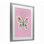 Motif floral bohème rose boho encadré sous verre, design par Jessica Beck