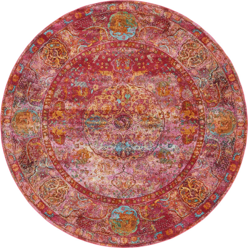 Folmar Oriental Indoor Rug, Round 5'5"
