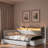 Upholstery Daybed With Storage Footstool, Shelves, Trundle, Usb Charging And Led Light-549432244-549432246
