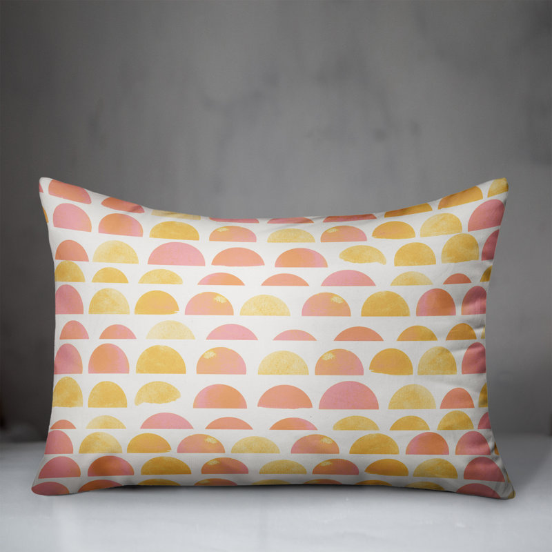 Half Circle Pattern Outdoor Throw Pillow