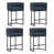 Navy Blue Faux Leather/Black