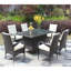Table de salle à manger d'extérieur pour terrasse avec verre trempé transparent