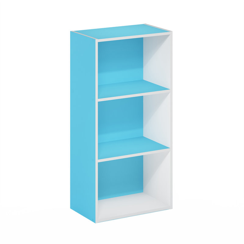 Cannice Bookcase, Light Blue/White, (3 Shelves) 31.4" H x 15.6" W x 9.3" D