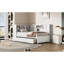 Lit de jour simple en bois blanc avec tablettes de rangement, configuration de chargement, lit gigogne, pin massif +, sans sommier, assemblage rapide pour l'installation d'une maison de plage, maison de vacances
