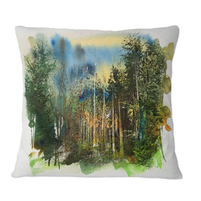 Coussin Deep Green Forest Landscape