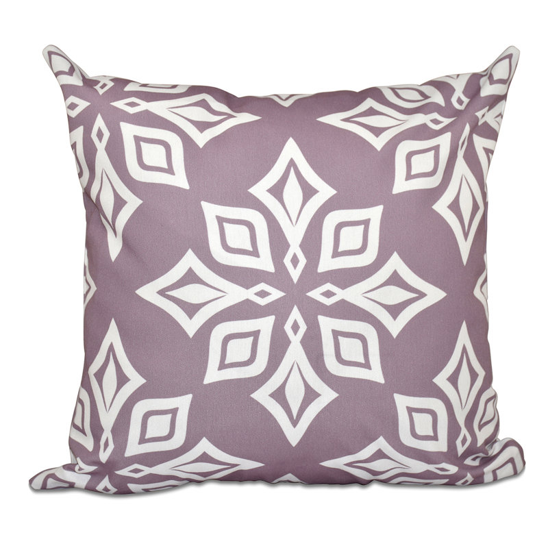 Beach Vacation Geometric Reversible Throw Pillow, 20" H x 20" W, Purple