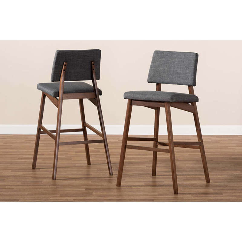 Ensemble de 2 tabourets de bar en bois Goggins Dublin, Gris