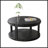2-Tier Round Coffee Table, Solid Wood End Table with 4 Legs, 100 lbs Per Tier, High-Gloss Lacquer Finish, Easy Assembly for Living Room-547466125