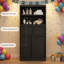 Armoire de rangement de 50,9 po de hauteur, armoire de plancher avec portes et 2 tiroirs, armoire de rangement autoportante pour salle de bain, salon, cuisine et garde-manger-210180595