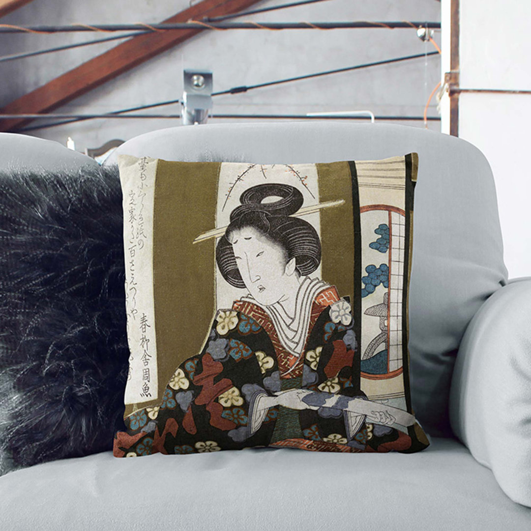 A Lady by Yashima Gakutei Cushion with Filling