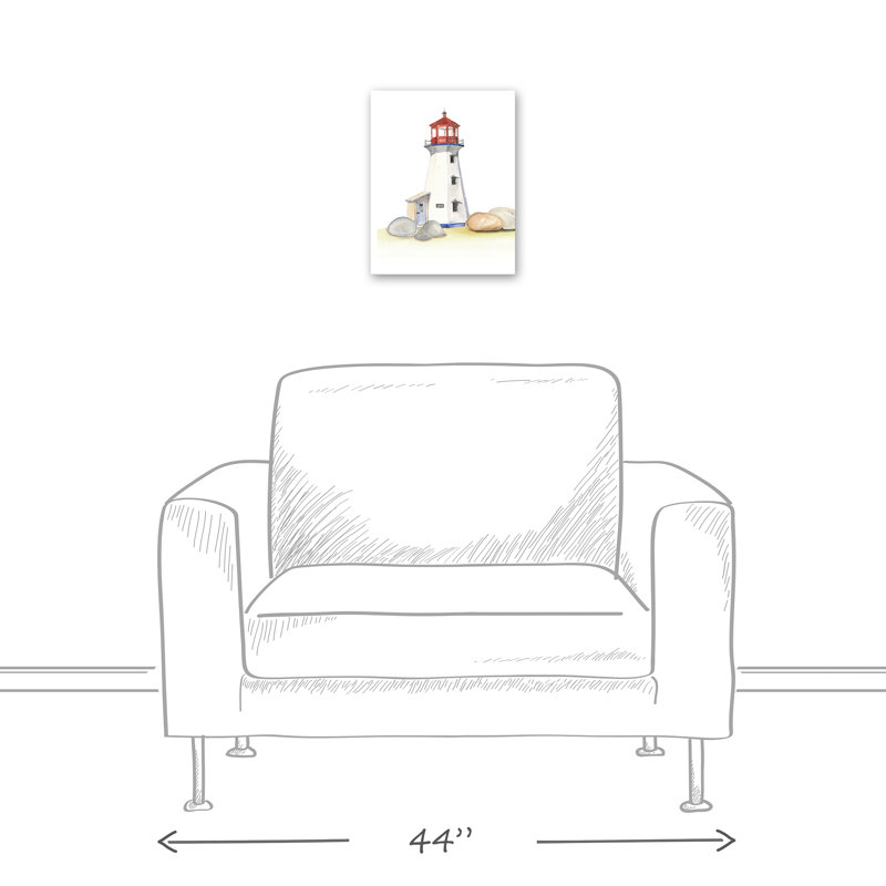 Roches et phares sur toile, H 14 po x l 11 po x P 1,25 po