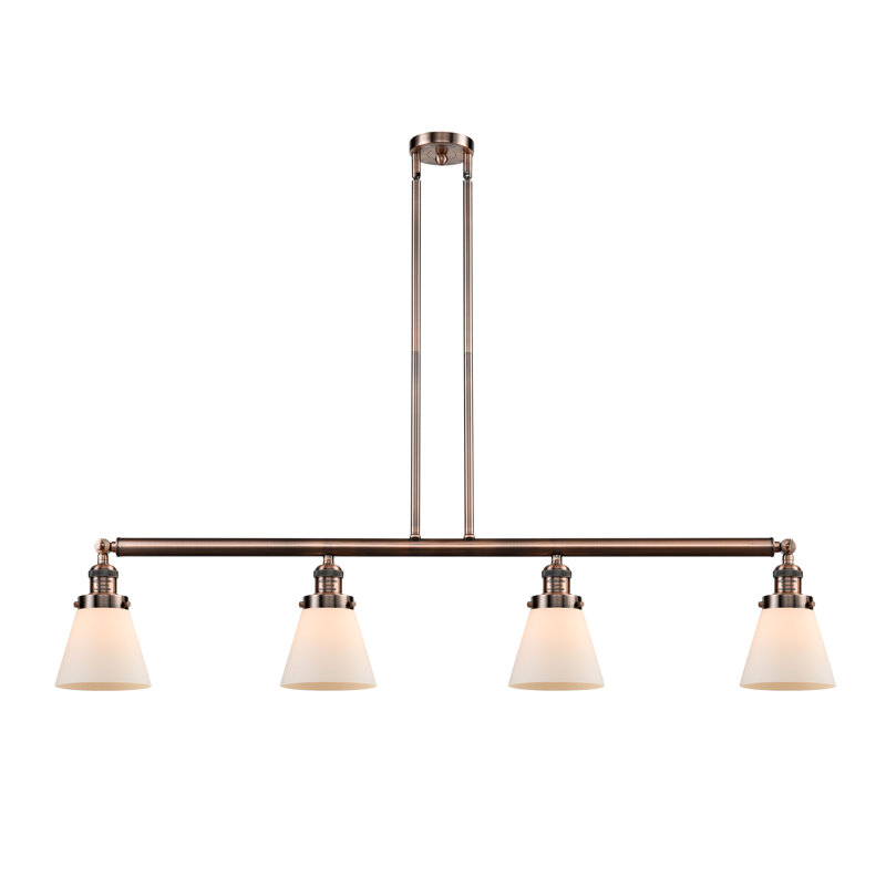 Montes 4 - Light Kitchen Island Pendant, Matte White Cased, Polished Nickel, No Bulb Included