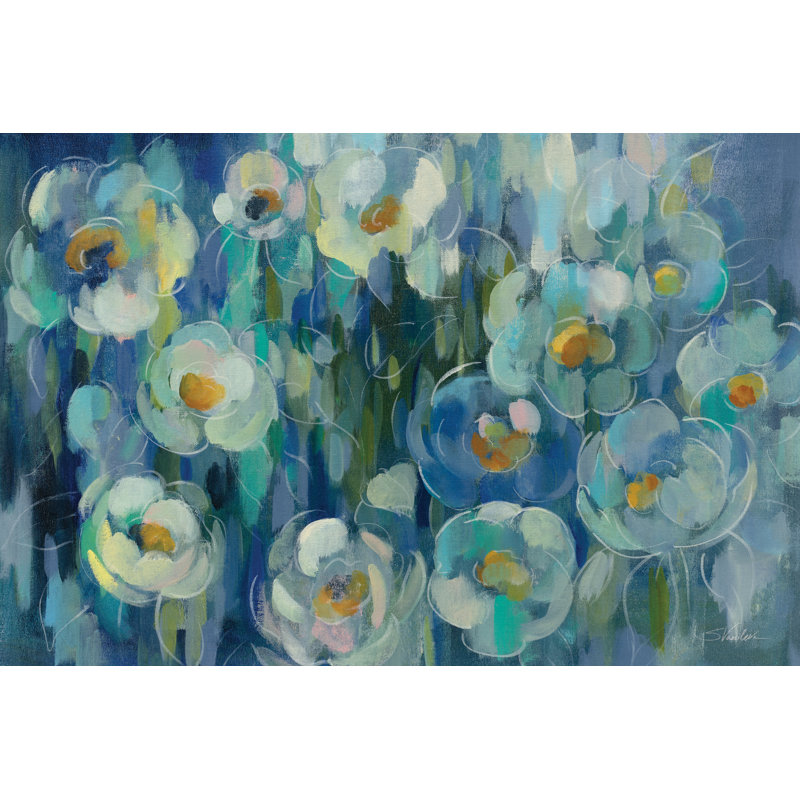 Pretty Blue Floral by Silvia Vassileva - Wrapped Canvas Art Prints, 30cm H x 46cm W x 3.8cm D