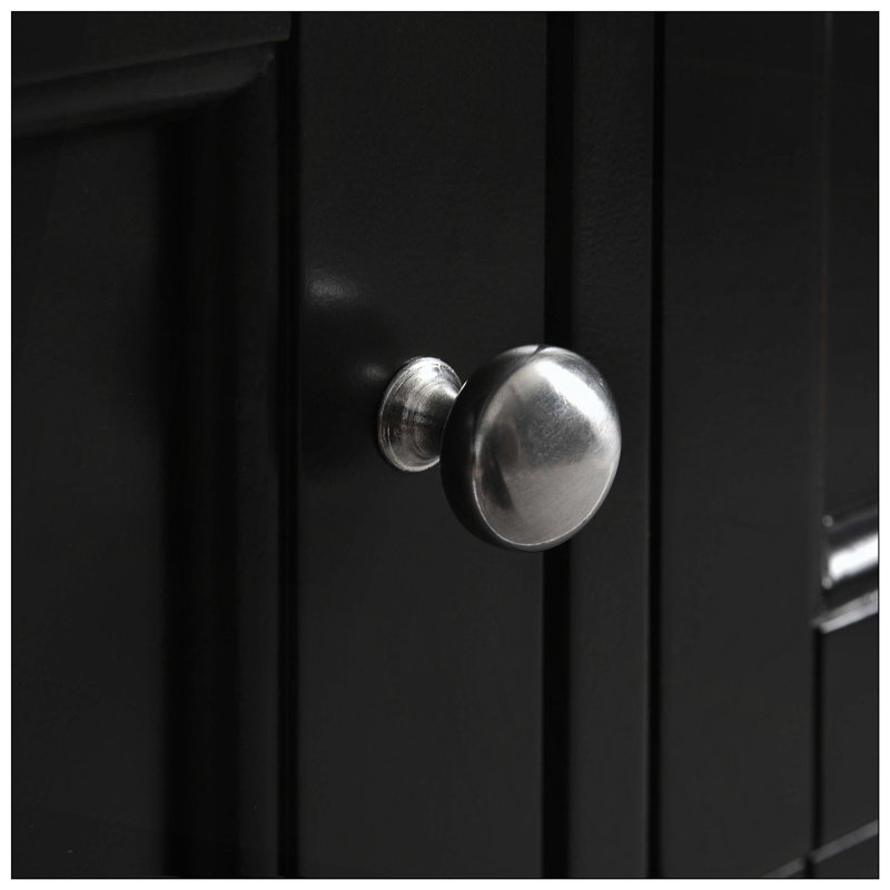 Meuble-lavabo 2 tiroirs Modern Modern, Noir, Nickel brossé