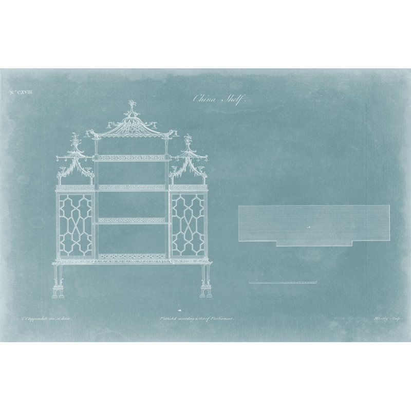 China Shelf by Thomas Chippendale - Wrapped Canvas Print, 30cm H x 46cm W x 3.8cm D