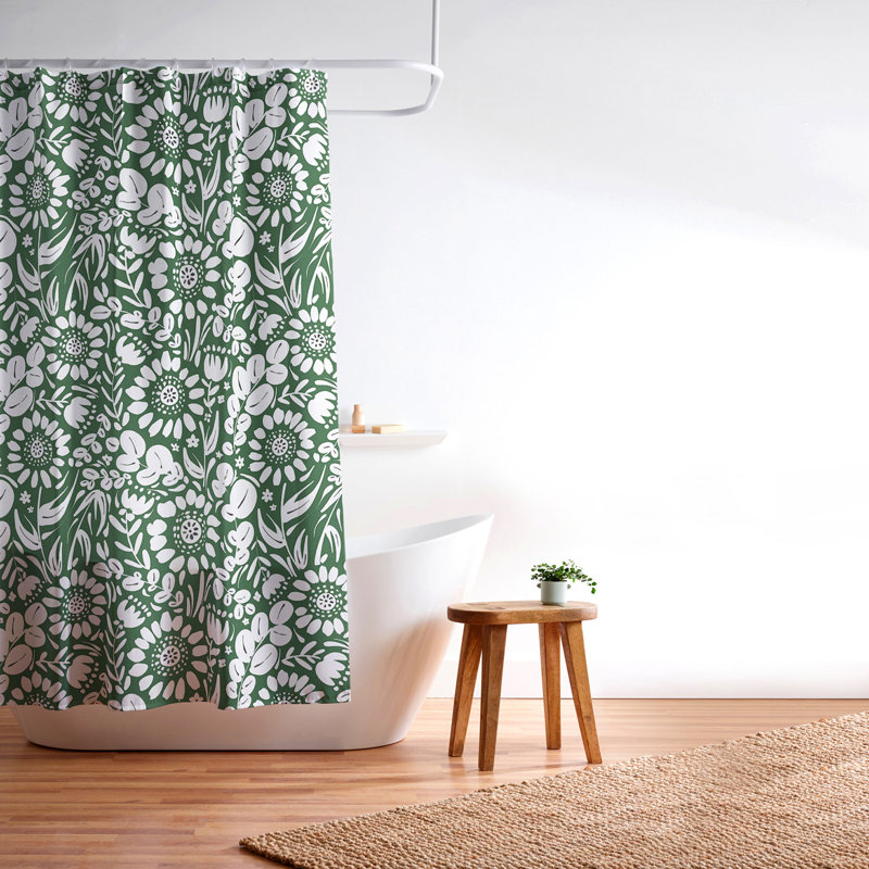 Rideau de douche Marta Barragan Camarasa, Blanc floral 17