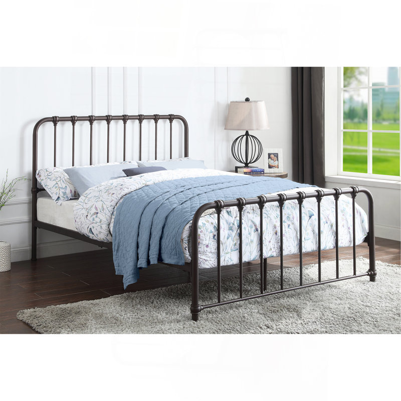 Lit plateforme en métal 1pc, Bronze, Grand lit