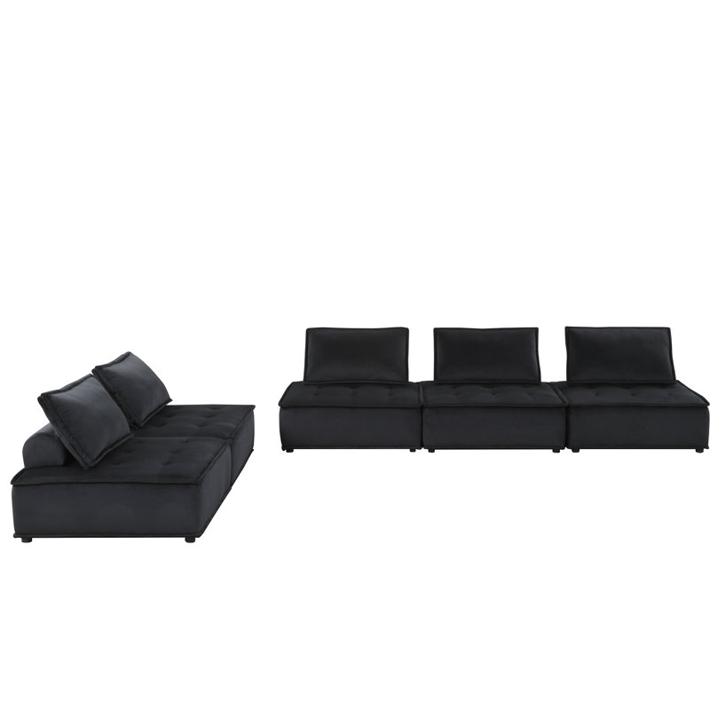 Canapé modulaire en velours noir 107,9 lb Grand, confortable