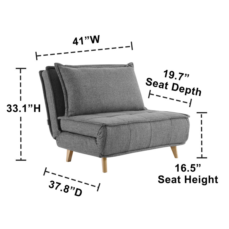 Upholstered Accent Chair, Gray 100% Polyester