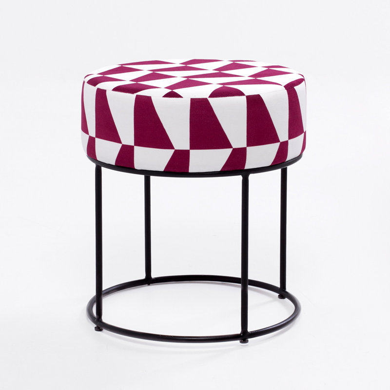 Repose-pieds Shamokin, Claret rouge / blanc 100% polyester