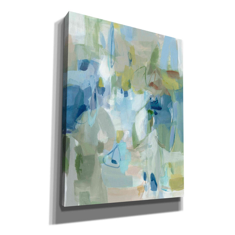 «Lakeside» par Christina Long - peinture sur toile tendue, H 34 po x l 26 po x P 1,5 po