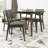 Manheim 5 Mid-Century Modern Dining Set With 4 Fabric Dining Chairs In Gray