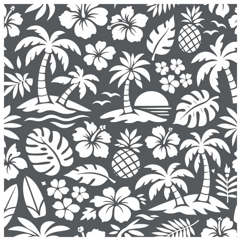 Couvre-lit matelassé à motif de feuilles de palmier tropical toutes tailles, King