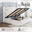 Lit escamotable avec rangement Belo et tête de lit à oreilles, très grand, blanc-2096929604-2096929605
