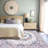 5x7 ft Butterfly Rug for Living Room, Low Pile Throw Rugs with Rubber Backing Washable Non Slip Modern Large Area Rug for Bedroom Dining Room, Pink-121886480-118085078