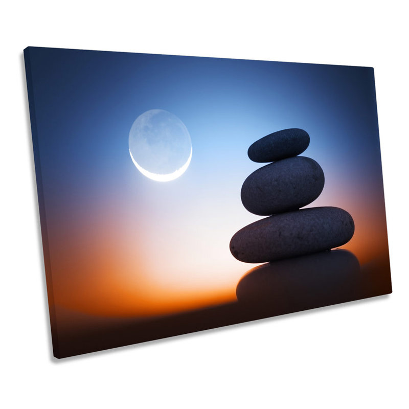 Pebble Tower Moonlight - Wrapped Canvas Print, 81.3cm H x 121.9cm W x 4cm D