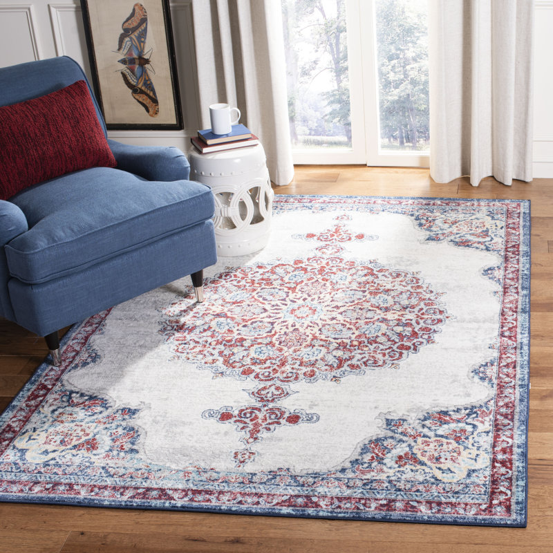 Tapis oriental rouge / ivoire Barcus, Rectangle 10 pi x 13 pi