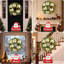 Couronne de Noël pré-éclairée à DEL, à piles avec lumières blanches chaudes, décoration de Noël ignifuge intérieure / extérieure en PVC-1764747796