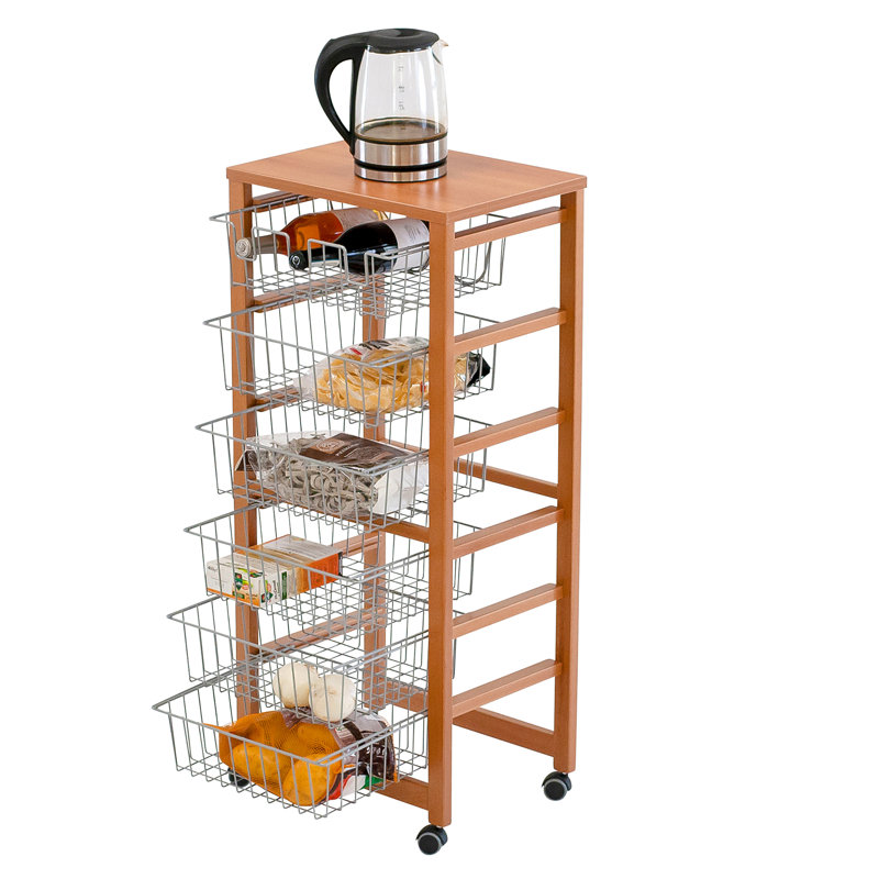 Bowles Solid Wood Kitchen Cart, Cherry
