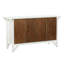 Norman Wyatt Home - Armoire à chevrons en bois 4 portes - Blanc