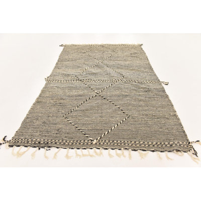 Tapis noir et blanc Mosser